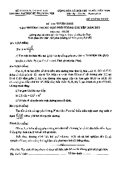Đề tuyển sinh lớp 10 chuyên môn Toán (chuyên) năm 2021 trường ĐHSP Hà Nội