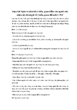 Soạn bài Nghe và nắm bắt ý kiến, quan điểm của người nói; nhận xét, đánh giá về ý kiến, quan điểm đó CTST