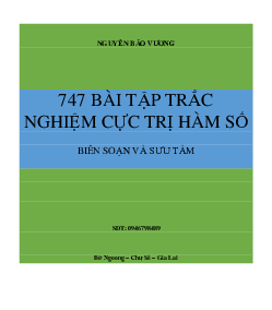TOP 747 bài tập trắc nghiệm cực trị hàm số – Nguyễn Bảo Vương Toán 12