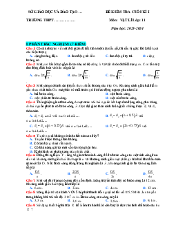 Đề thi học kì 1 môn Vật lí 11 năm 2023 - 2024 sách Kết nối tri thức với cuộc sống | đề 3