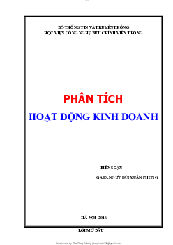 Giáo trình chi tiết môn Phân tích hoạt động kinh doanh | Học viện Công nghệ Bưu chính Viễn thông