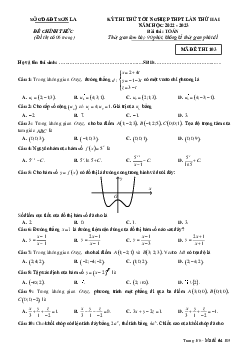 Đề thi thử THPT Quốc gia năm 2023 môn Toán lần 2 Sở GD&ĐT Sơn La (có đáp án)