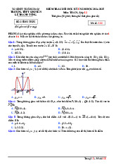 Đề cuối kỳ 1 Toán 12 năm 2024 – 2025 trường chuyên Lê Thánh Tông – Quảng Nam
