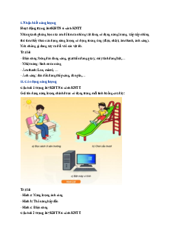 Giải Khoa học tự nhiên lớp 6 Bài 47: Một số dạng năng lượng | Kết nối tri thức