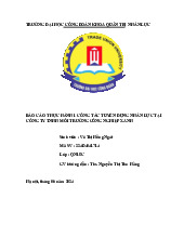 Công tác tuyển dụng nhân lực tại công ty trách nhiệm hữu hạn Môi trường công nghiệp Xanh | Môn Thực hành 1 - Đại học Công Đoàn