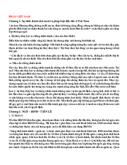 Tóm tắt lý thuyết Lịch sử về Nhà nước và Pháp luật phần Việt Nam theo từng chương cụ thể