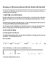 Sử dụng sơ đồ Hoocne (Horner) để chia đa thức dễ hiểu nhất | Toán 8