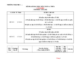 Kế hoạch dạy học Cánh diều môn Toán 6 chi tiết-Bộ 2