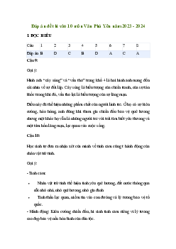 Đề thi vào 10 môn Ngữ văn năm 2023 - 2024 sở GD&ĐT Phú Yên
