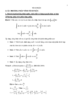 Phương pháp giải các dạng Tích phân thường gặp Toán 12