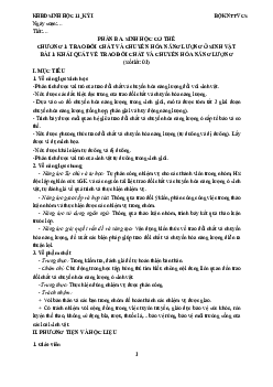 Giáo án Sinh học 11 Kết nối tri thức - học kì I