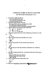 Câu hỏi trắc nghiệm về phần Cơ sở máy tính - Tin học đại cương | Đại học Mở Hà Nội