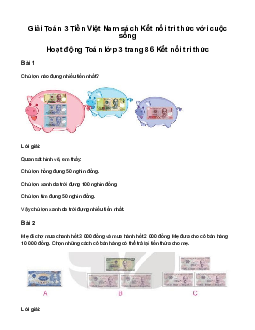 Giải Toán 3 Bài 68: Tiền Việt Nam | Kết nối tri thức