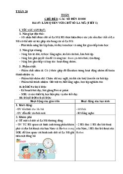 Bài 47: Làm quen với chữ số La Mã - Tiết 1 | Giáo án Toán 3 | Kết nối tri thức