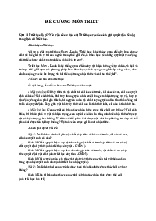 Đề cương ôn tập - Triết học Mác Lênin | Trường Đại học Văn hóa Hà Nội