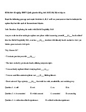 Đề thi thử tốt nghiệp THPT 2025 môn tiếng Anh sở GD&ĐT Hà Nội