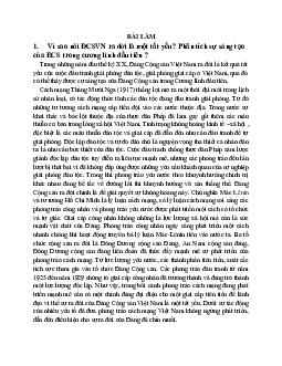 Bài giải câu hỏi tình huống | Lịch Sử Đảng Cộng Sản Việt Nam | Đại học Khoa học Xã hội và Nhân văn, Đại học Quốc gia Thành phố HCM
