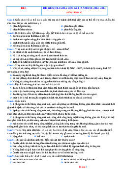 TOP 5 bộ đề ôn thi giữa HK2 Sinh 12 năm 2022-2023 (có đáp án)