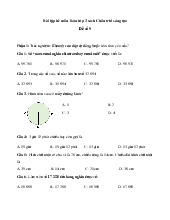 Đề ôn tập hè lớp 3 môn Toán sách Chân trời sáng tạo - Đề 9