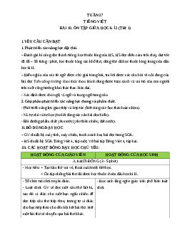 Giáo án Tiếng Việt lớp 4 Tuần 27 | Cánh Diều