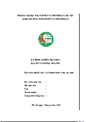 Lý thuyết hành vi nhà sản xuất - Kinh tế vi mô | Trường Đại học Tài nguyên và Môi trường Hà Nội