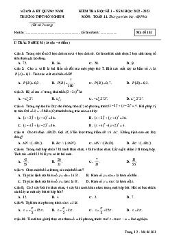 Đề cuối học kì 1 Toán 11 năm 2022 – 2023 trường THPT Hồ Nghinh – Quảng Nam