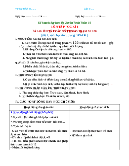 Giáo án Toán 2 sách Chân trời sáng tạo (cả năm) | Tuần 16 | Tiết 3
