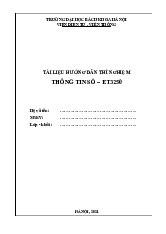 Bài thí nghiệm: Hướng dẫn chi tiết và mục tiêu môn Thông tin số | Trường Đại học Bách Khoa Hà Nội