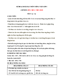 Chủ đề 8: Đồ chơi | Bài 4 | Giáo án Tiếng Việt 1 bộ sách Chân trời sáng tạo