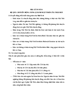 Tóm tắt lý thuyết Địa lý 10 bài 6
