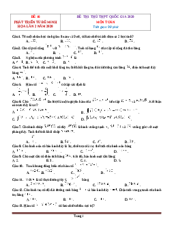 Bộ đề thi thpt qg toán 2020 phát triển từ đề tham khảo-tập 4