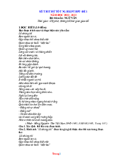 Đề thi thử tốt nghiệp THPT năm 2023 môn Ngữ văn - Đề 1 (có đáp án)