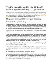 Tài liệu ý nghĩa của việc nghiên cứu lý thuyết hành vi người tiêu dùng | Trường Cao đẳng thực hành FPT