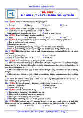 Bài tập trắc nghiệm Momen lực và cân bằng của vật rắn môn Vật lí 10