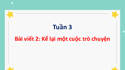 Tuần 3 - Bài viết 2: Kể lại 1 cuộc trò chuyện | Bài giảng PowerPoint Tiếng Việt 3 | Cánh Diều