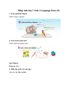 Explore Our World 3 Unit 1 Language Focus 2b