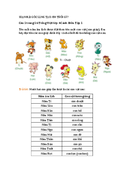 Góc sáng tạo: Em tuổi gì? lớp 4 trang 16 Cánh Diều