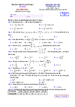 Đề giữa kì 1 Toán 11 năm 2023 – 2024 trường THPT Nguyễn Huệ – TT Huế