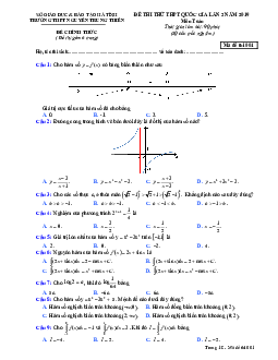 Đề thi thử Toán THPT QG 2019 lần 2 trường Nguyễn Trung Thiên – Hà Tĩnh