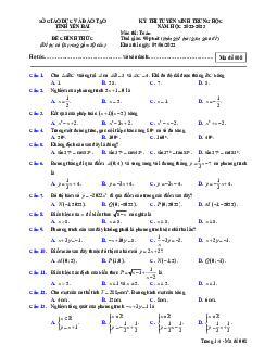 Đề tuyển sinh lớp 10 THPT môn Toán năm 2022 – 2023 sở GD&ĐT Yên Bái