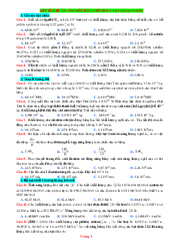 Chuyên Đề Hạt Nhân Vật Lí 12 Mức Vận Dụng