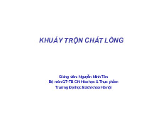 khuấy trộn chất lỏng | Bài giảng môn quá trình thiết bị | Đại học Bách khoa hà nội