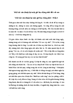 Văn mẫu Viết bài văn thuật lại một giờ học đáng nhớ đối với em (3 mẫu) | kết nối tri thức