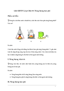 Giải KHTN Lớp 6 Bài 49: Năng lượng hao phí | kết nối tri thức