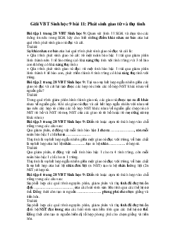 Giải VBT Sinh học 9 bài 11: Phát sinh giao tử và thụ tinh
