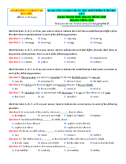 Đề thi thử TN THPT 2023 Tiếng Anh Sở GD Bạc Liêu lần 2 có lời giải chi tiết