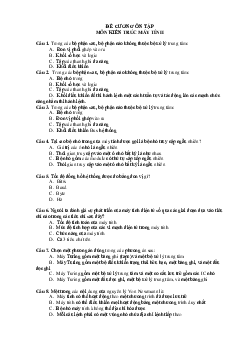 100 câu trắc nghiệm ôn tập môn Kiến trúc máy tính