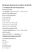 Bài tập toán nâng cao lớp 8 có đáp án chi tiết nhất