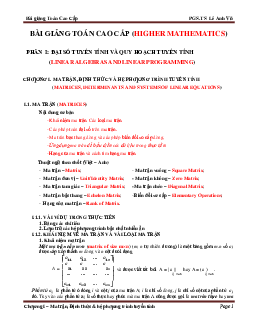 Bài giảng toán cao cấp chương 1
