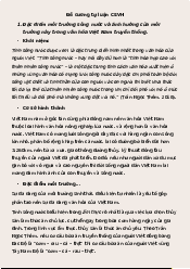 Đề cương tự luận - Cơ Sở Văn Hóa Việt Nam | Đại Học Hà Nội